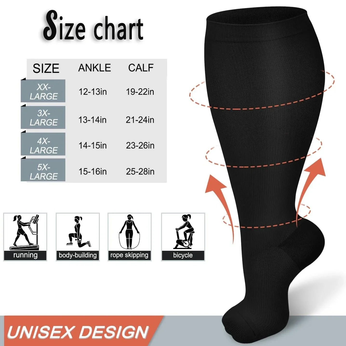 Plus Size Compression Socks fo - огляд і ціна Compression Calf Sleeve